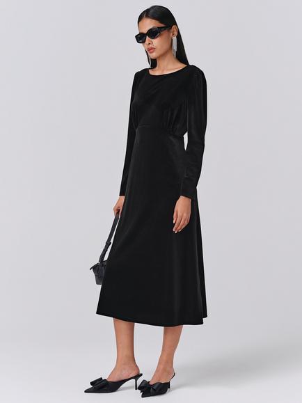 Ghost Adeline Velvet Midi Dress - view 2, Black