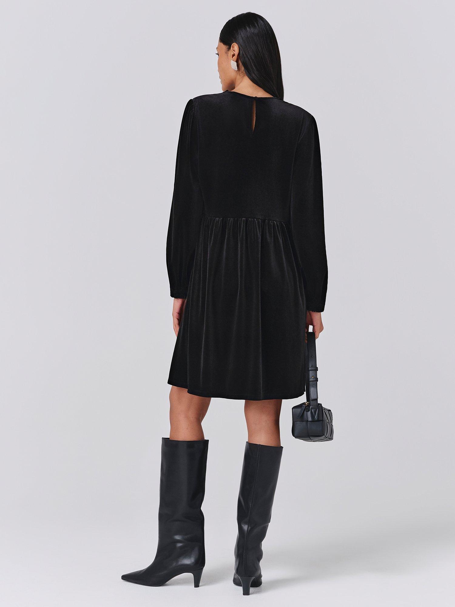 Product image 5 of 5, which shows Ghost Harper Knee Length Smock Dress, Black, XS