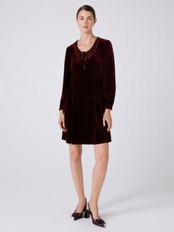 Ghost Harper Knee Length Smock Dress, Burgundy