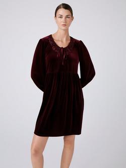 Ghost Harper Knee Length Smock Dress - view 2, Burgundy