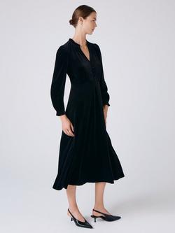 Ghost Ivy A-Line Flare Buttoned Midi Dress - view 2, Black