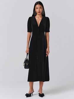 Ghost Madison Short Sleeve V-Neck Dress, Black