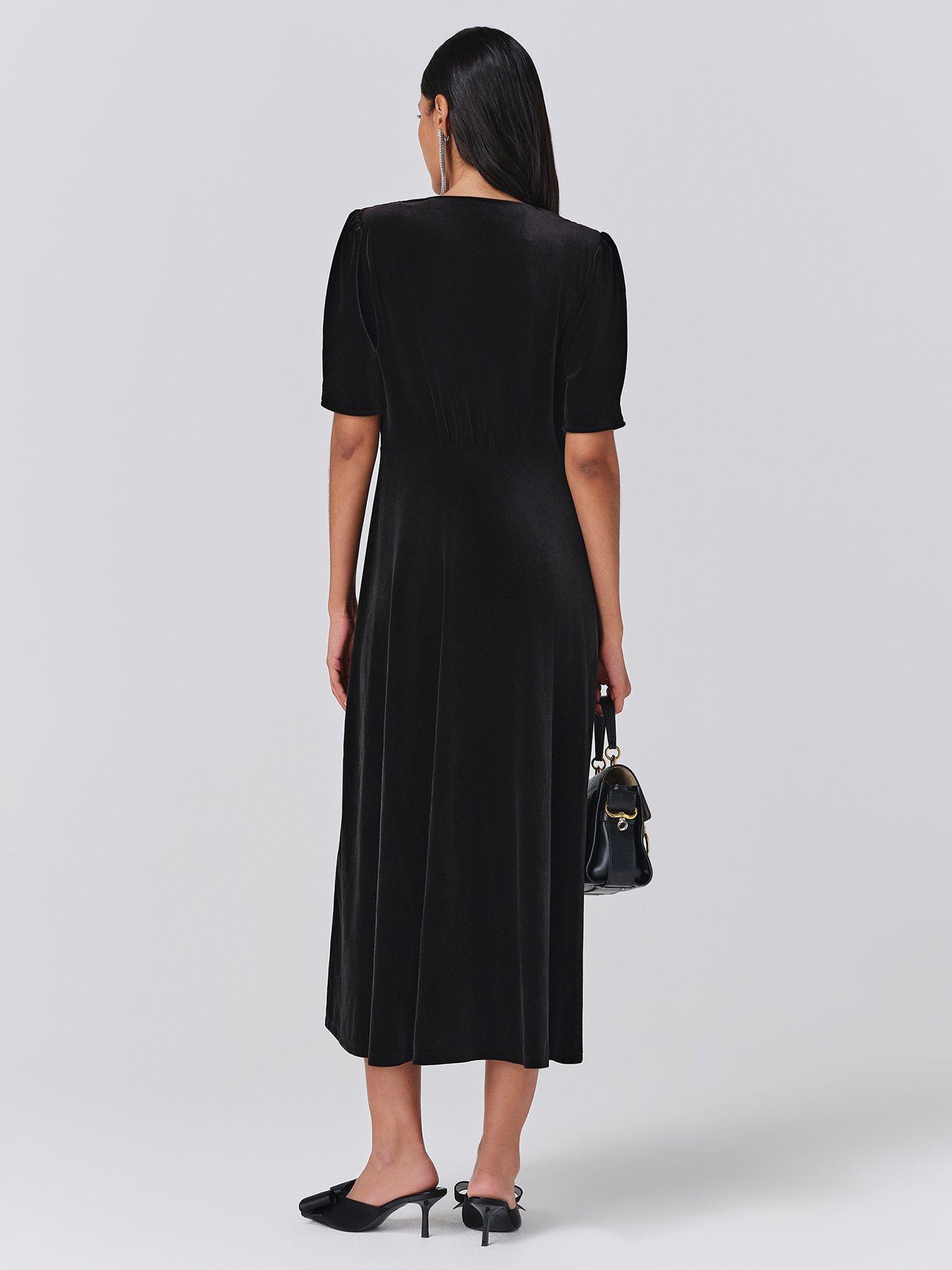 Product image 5 of 5, which shows Ghost Madison Short Sleeve V-Neck Dress, Black, XS