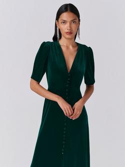 Ghost Madison Short Sleeve V-Neck Dress - view 2, Green