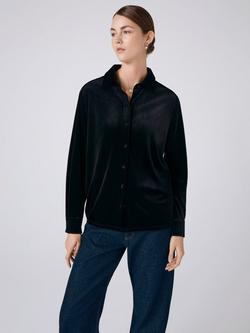 Ghost Ellie Velvet Shirt, Black