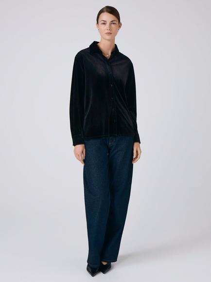 Ghost Ellie Velvet Shirt - view 2, Black