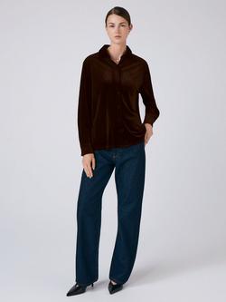 Ghost Ellie Velvet Shirt - view 2, Chocolate