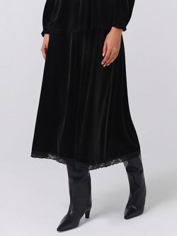 Ghost Lunette A-Line Midi Skirt, Black
