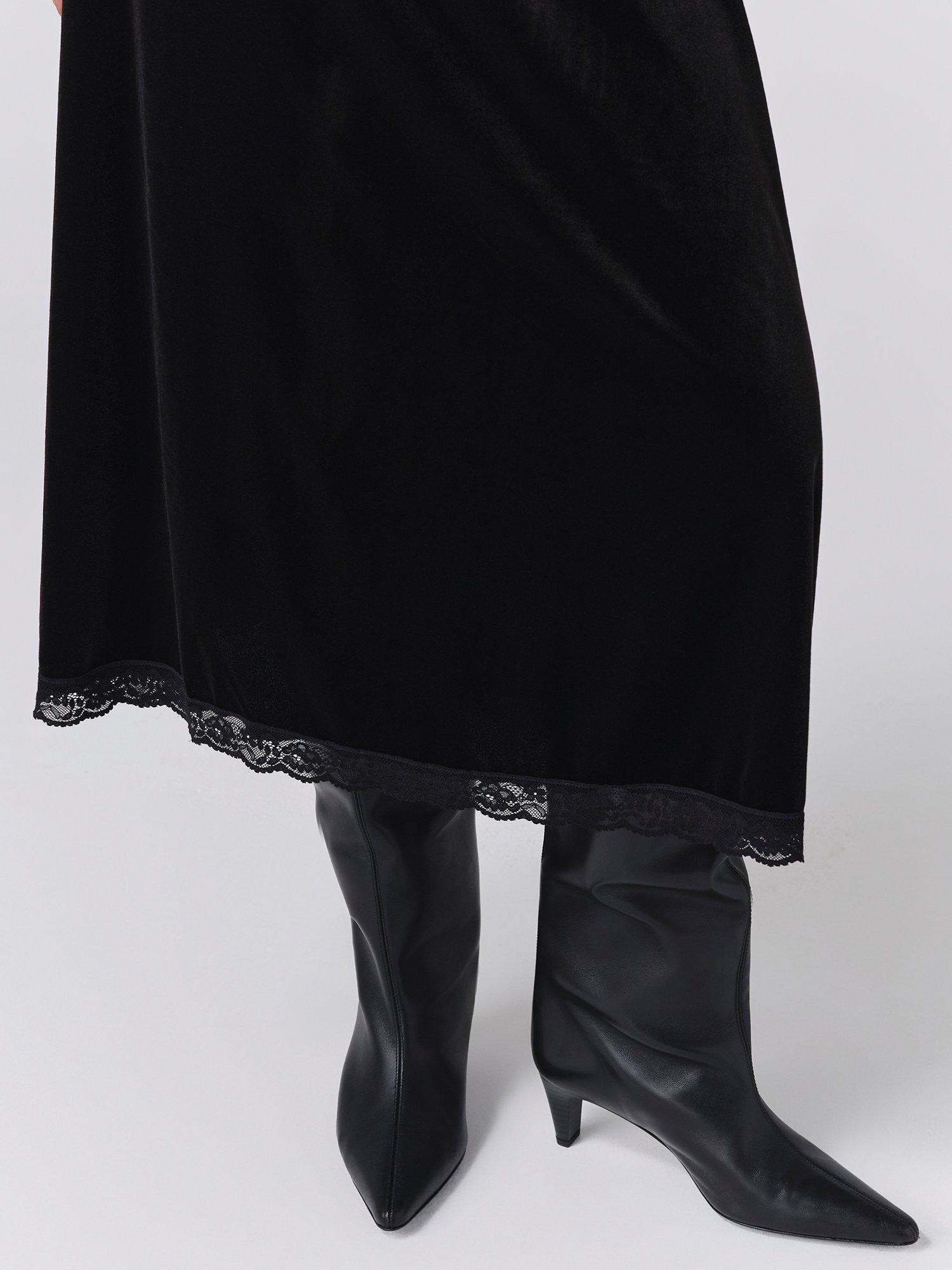 Product image 2 of 2, which shows Ghost Lunette A-Line Midi Skirt, Black, XS