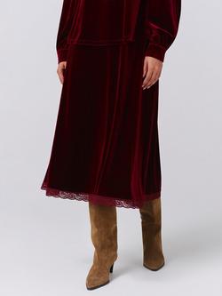 Ghost Lunette A-Line Midi Skirt, Burgundy