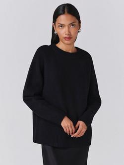 Ghost Arleen Wool Blend Crew Neck Jumper, Black