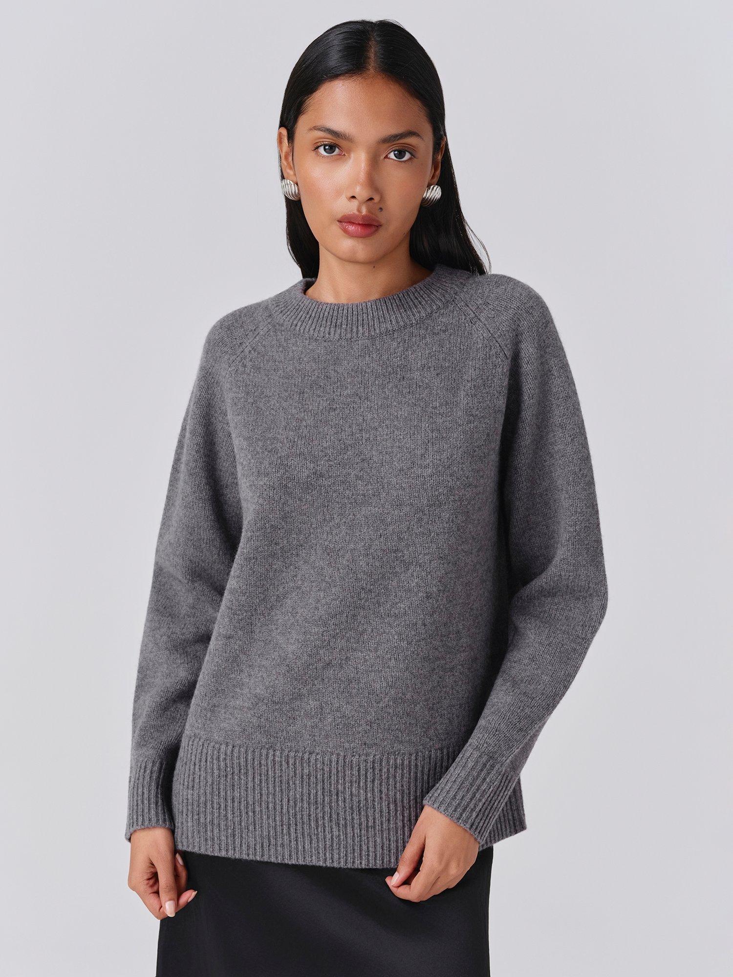 Product image 1 of 5, which shows Ghost Arleen Wool Blend Crew Neck Jumper, Grey, XS