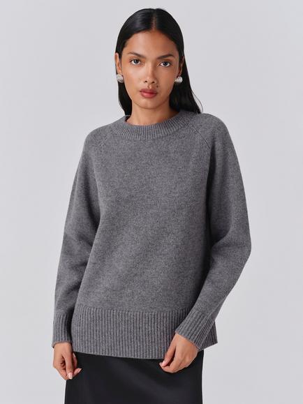 Ghost Arleen Wool Blend Crew Neck Jumper, Grey