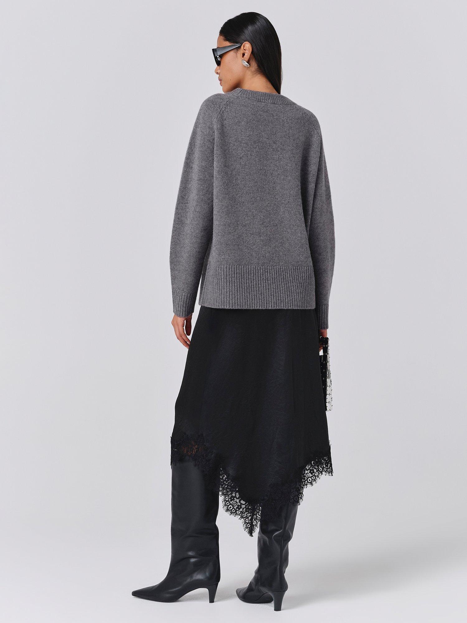 Product image 5 of 5, which shows Ghost Arleen Wool Blend Crew Neck Jumper, Grey, XS