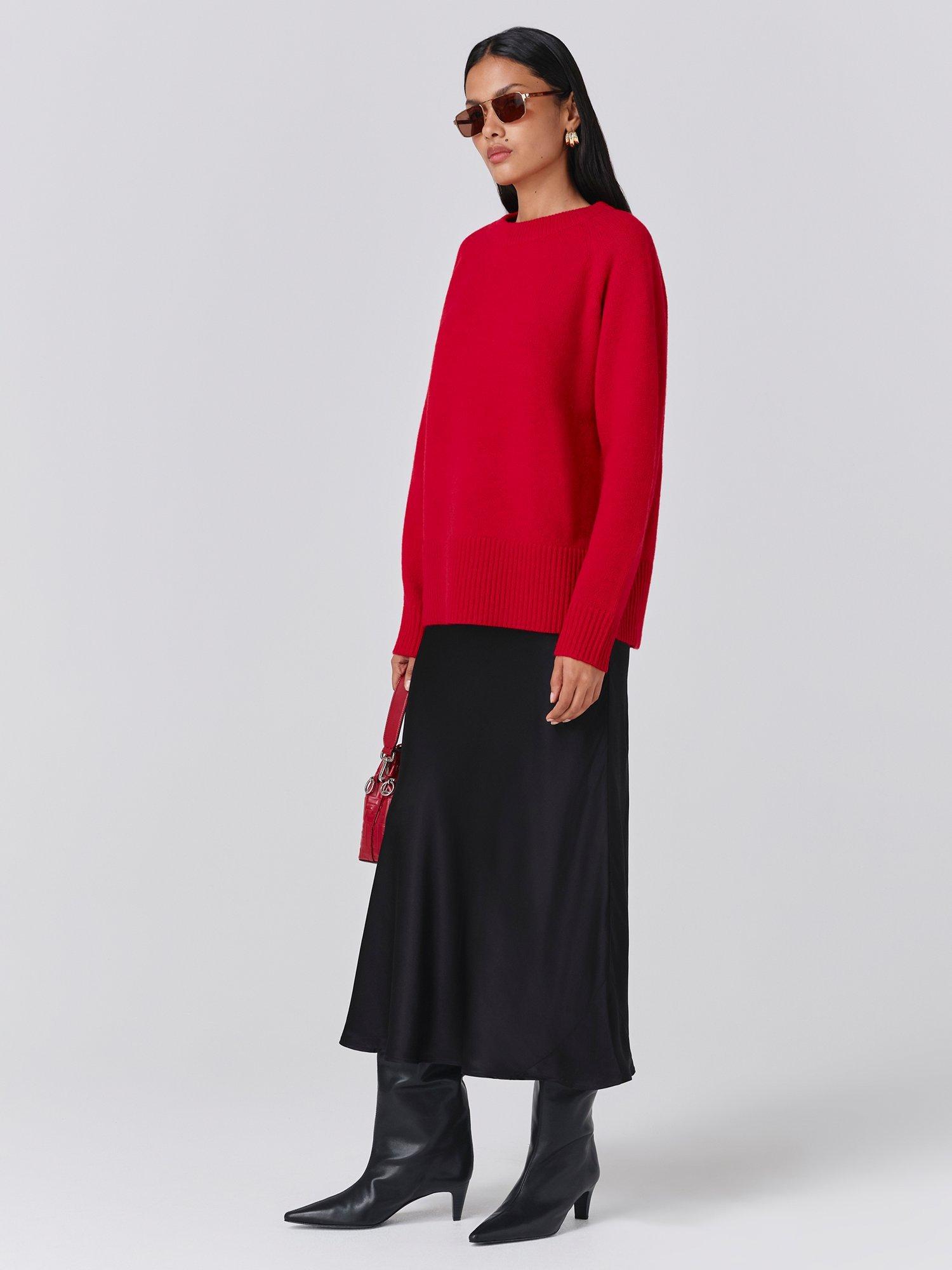 Product image 4 of 5, which shows Ghost Arleen Wool Blend Crew Neck Jumper, Red, XS