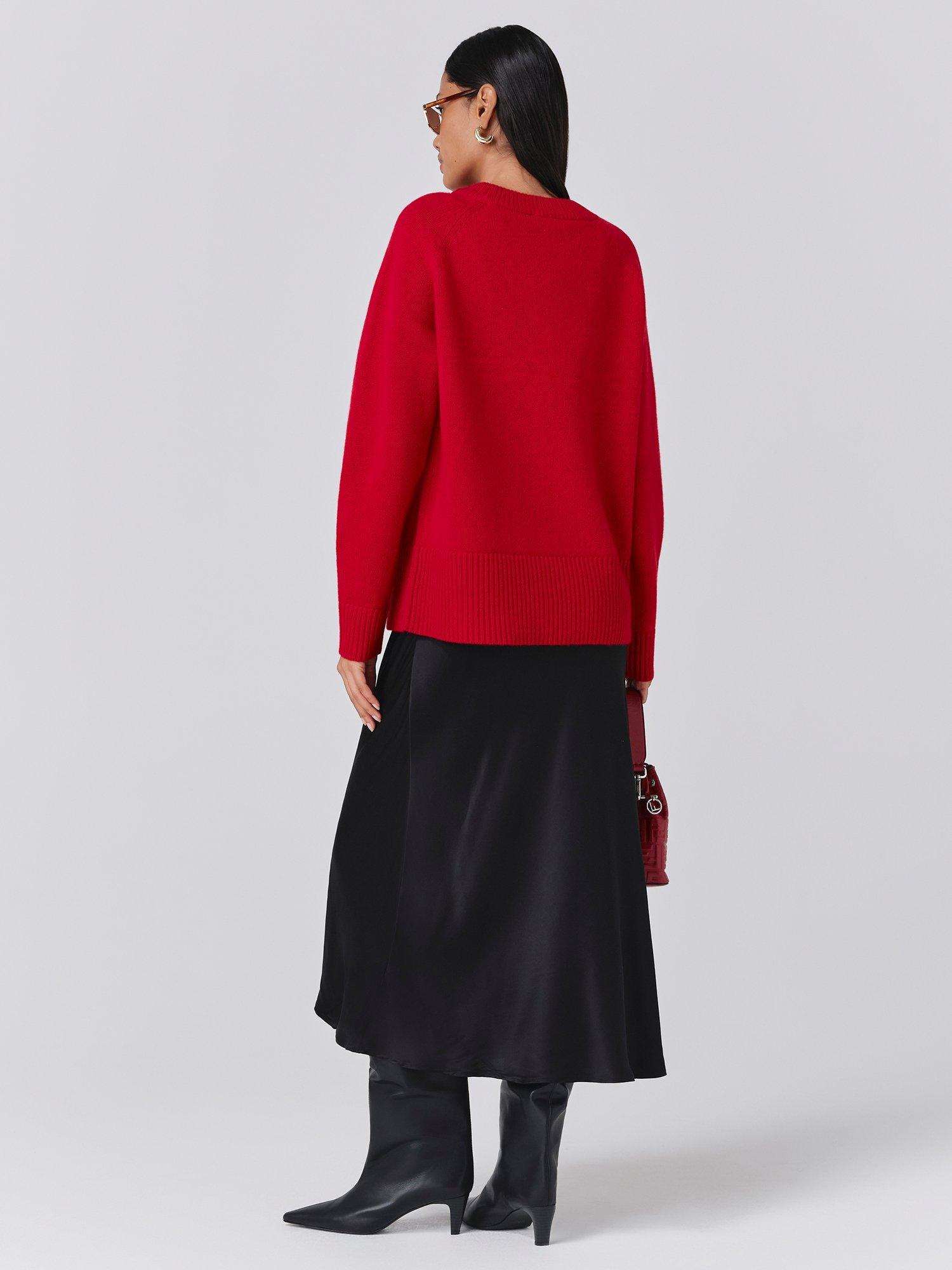 Product image 5 of 5, which shows Ghost Arleen Wool Blend Crew Neck Jumper, Red, XS