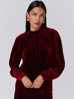 Ghost Athena Buttoned Blouse, Burgundy