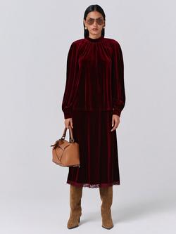 Ghost Athena Buttoned Blouse - view 2, Burgundy