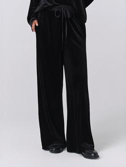 Ghost Serena Velvet Wide Leg Trousers, Black, Black