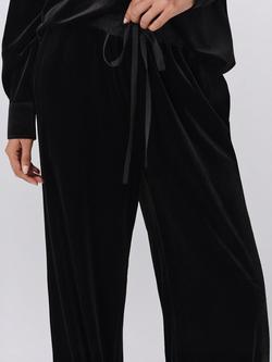 Ghost Serena Velvet Wide Leg Trousers, Black - view 2, Black