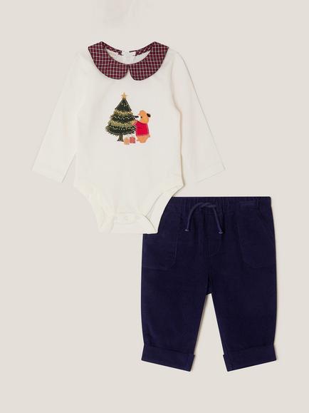 Monsoon Baby Cotton Bodysuit Set, Navy, Navy