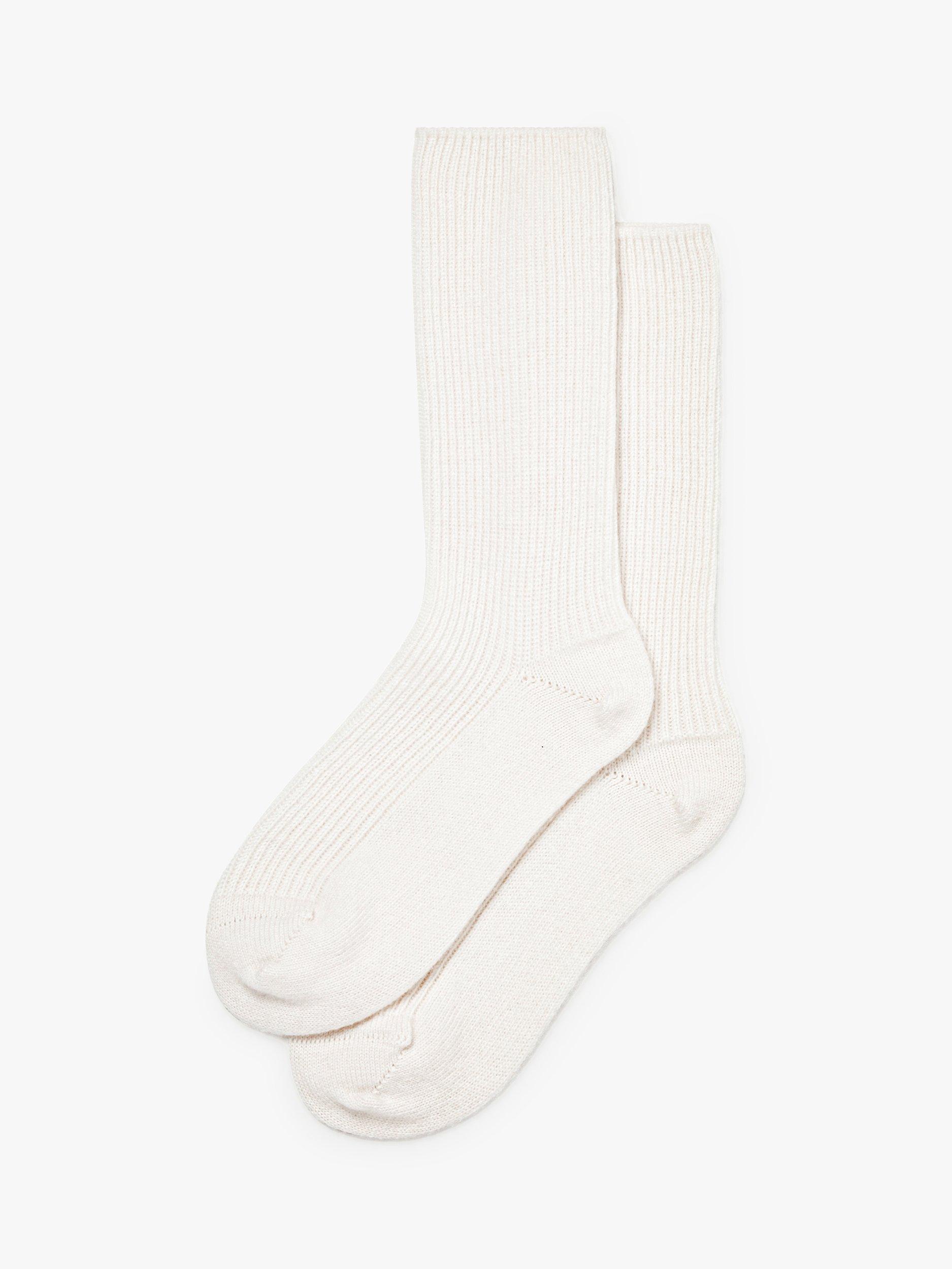 Product image 4 of 4, which shows Bedfolk Cashmere Sleep Socks, Snow