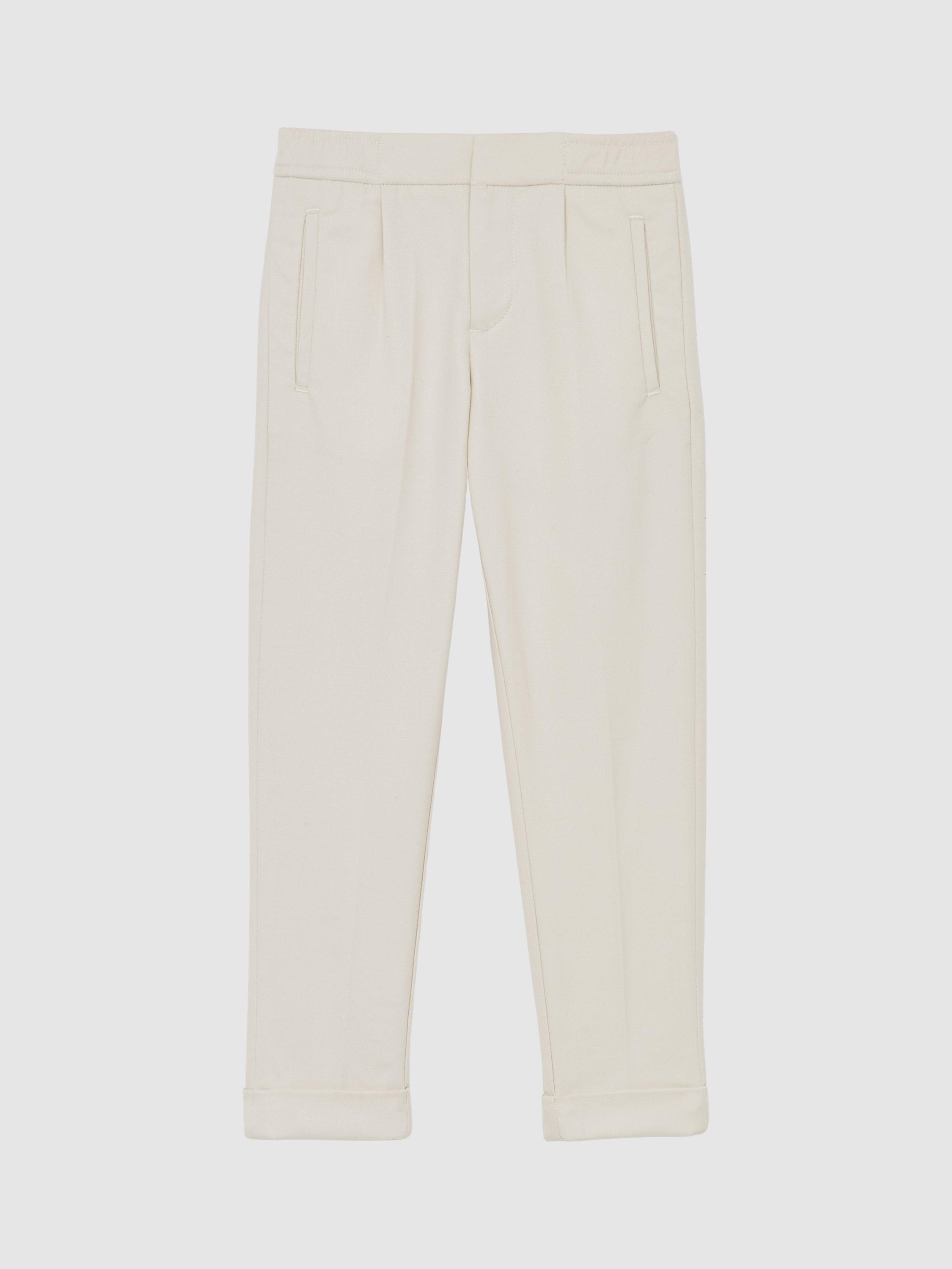 Product image 2 of 4, which shows Reiss Kids' Brighton Tailored Trousers, Off White, 3-4 years
