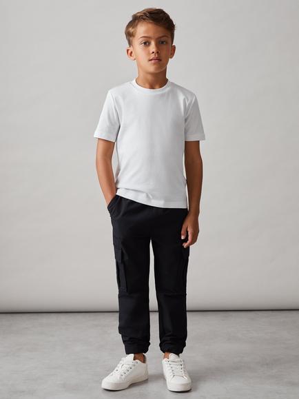 Reiss Kids' Lucian Drawstring Trousers, Black, Black