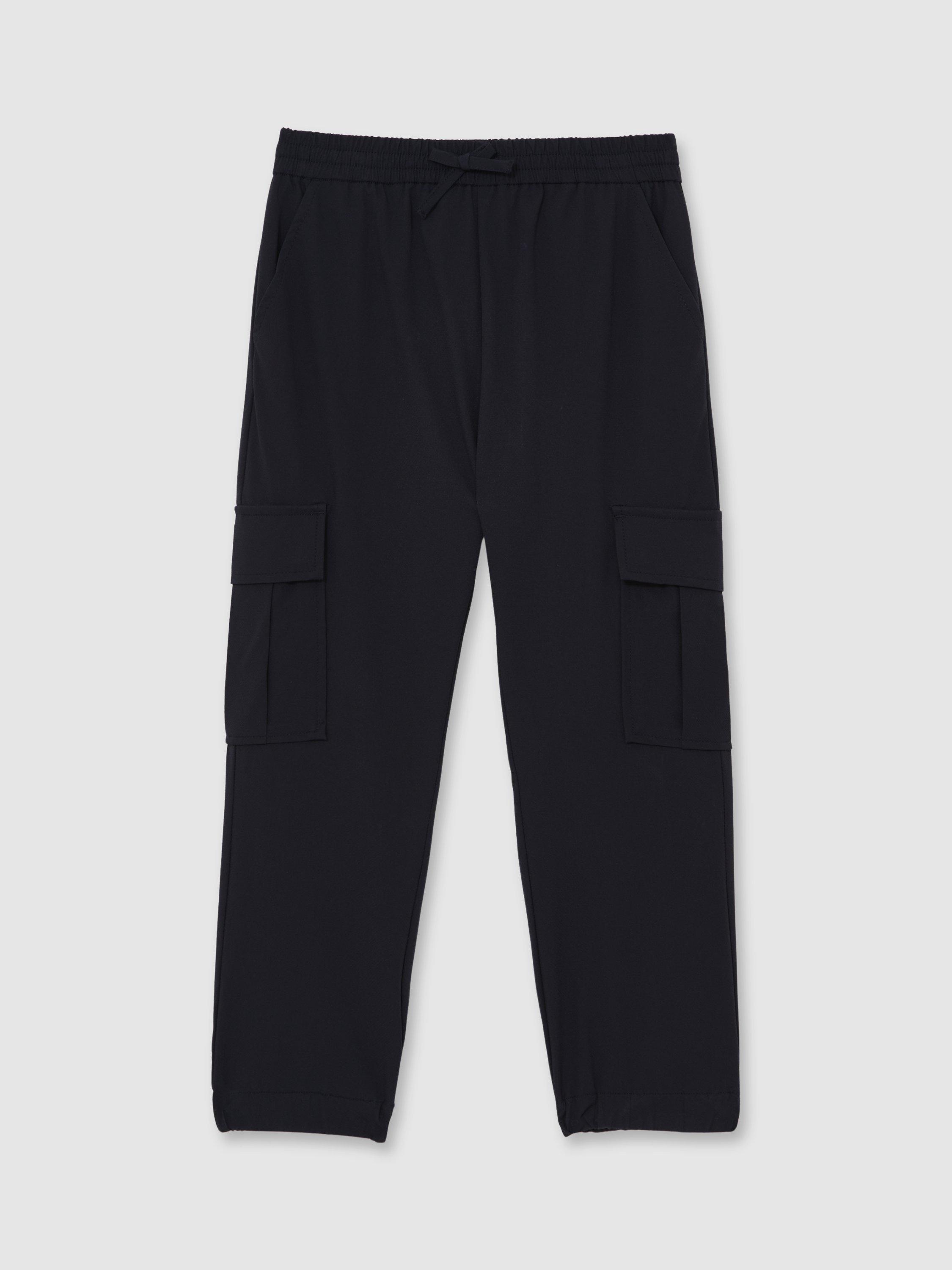 Product image 3 of 4, which shows Reiss Kids' Lucian Drawstring Trousers, Black, 3-4 years