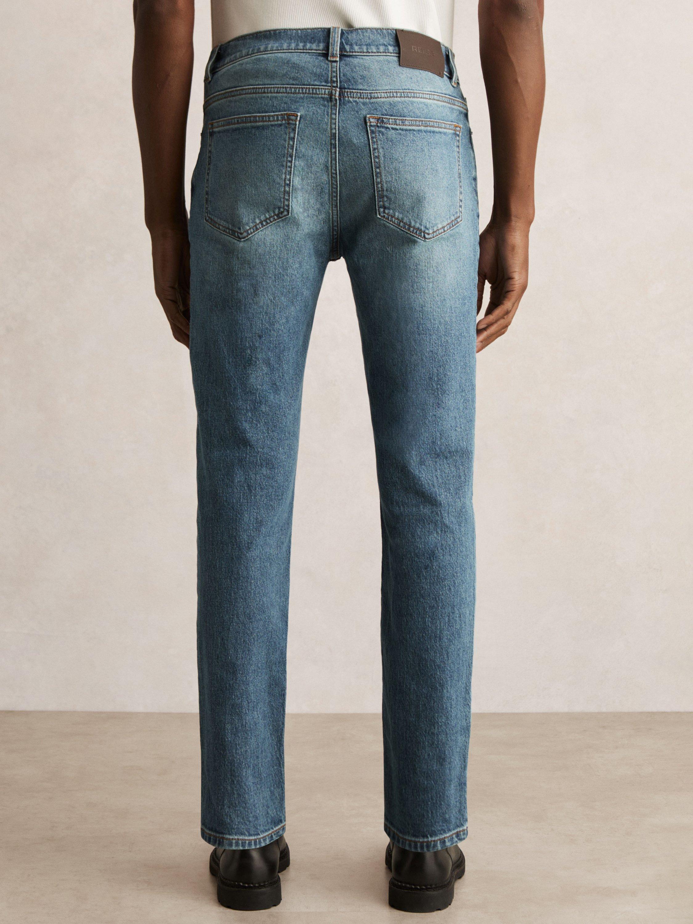 Product image 2 of 5, which shows Reiss Picton Slim Fit Jeans, Light Blue, 28R