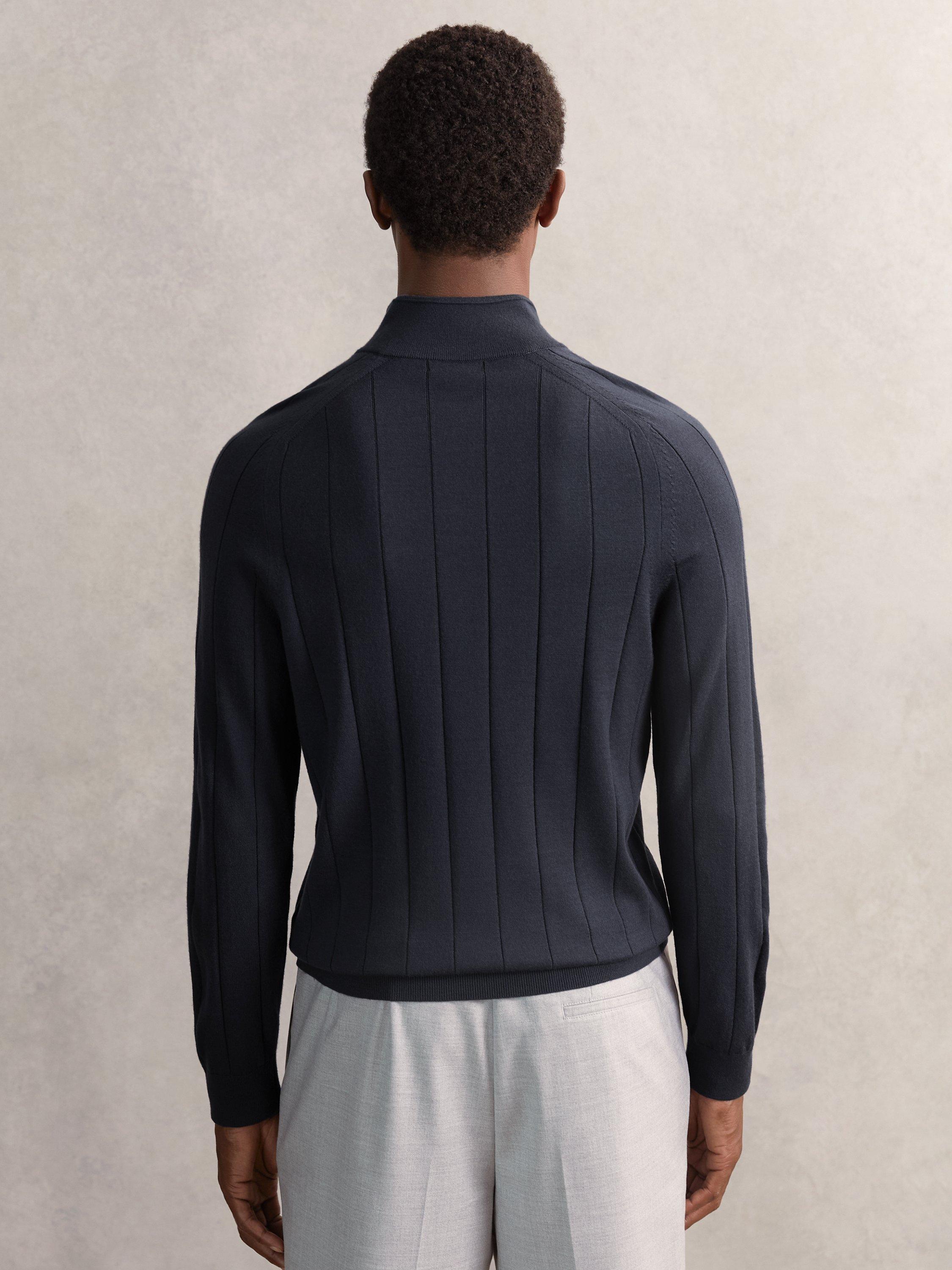 Product image 2 of 5, which shows Reiss Findlay Wool Jumper, Airforce Blue, S