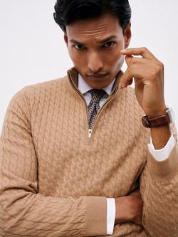 Reiss Richmond Cashmere Jumper, Camel Brown, Camel Brown