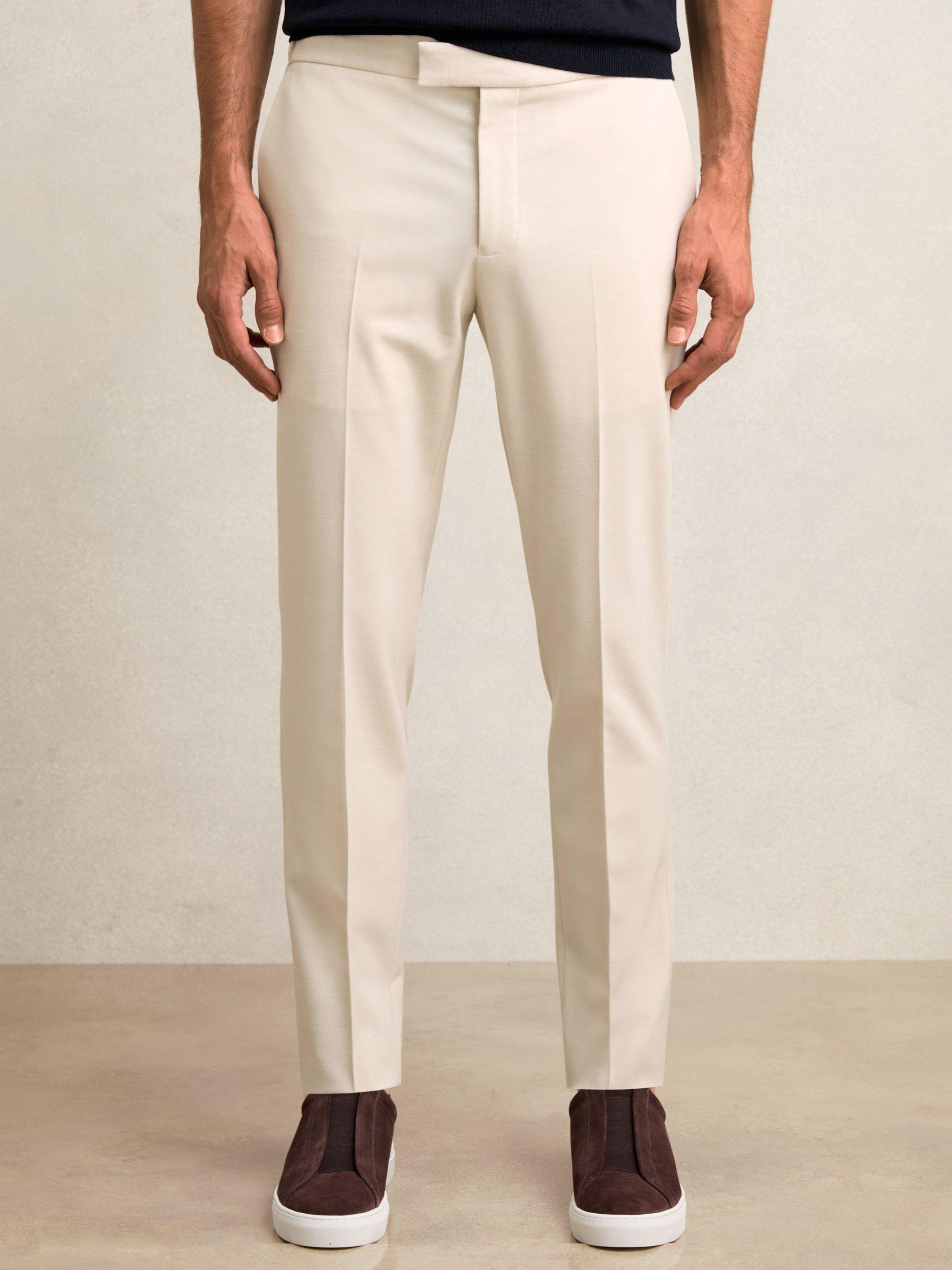 Product image 4 of 5, which shows Reiss Found Tapered Trousers, Stone, 28R