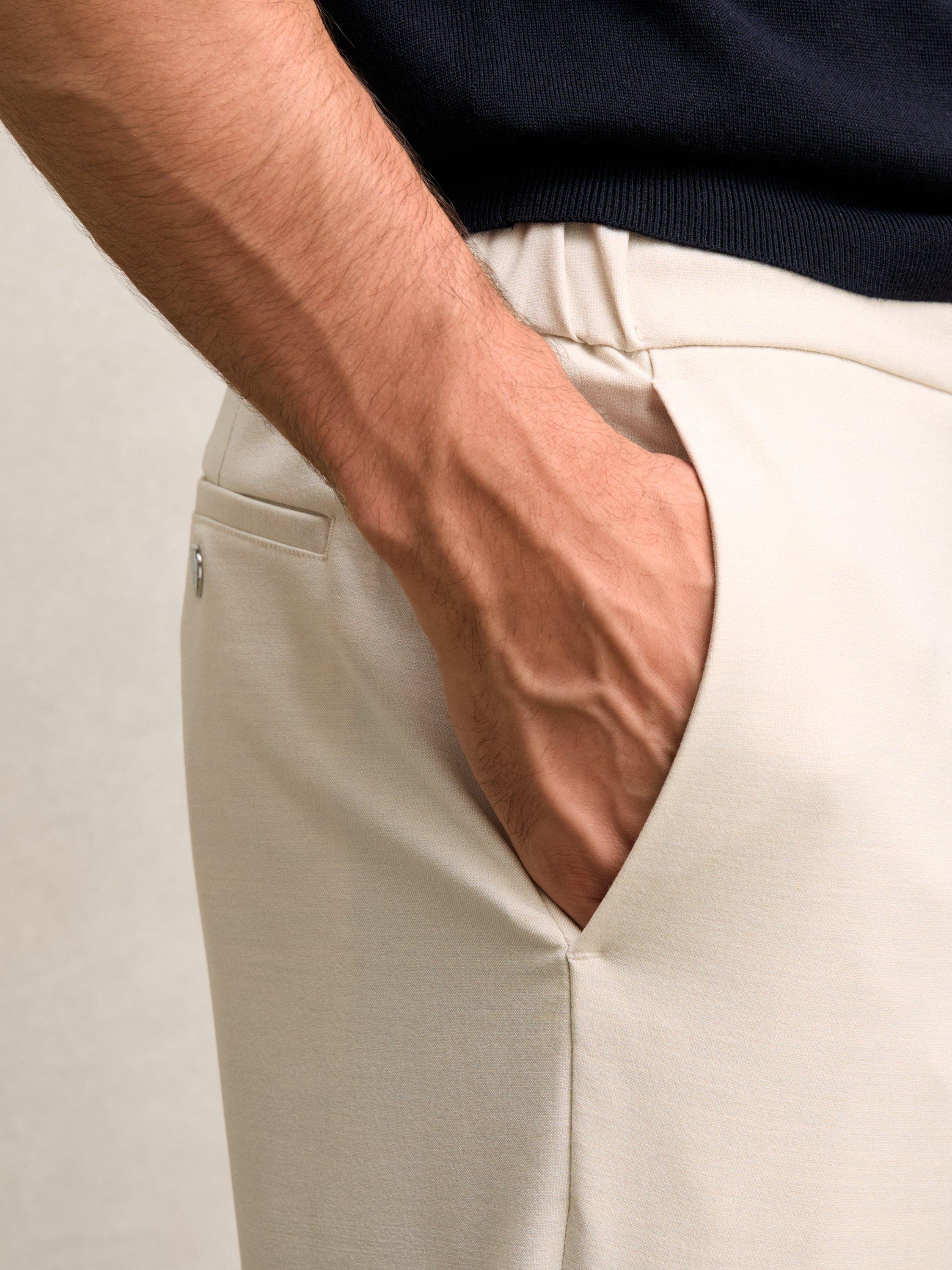 Product image 5 of 5, which shows Reiss Found Tapered Trousers, Stone, 28R