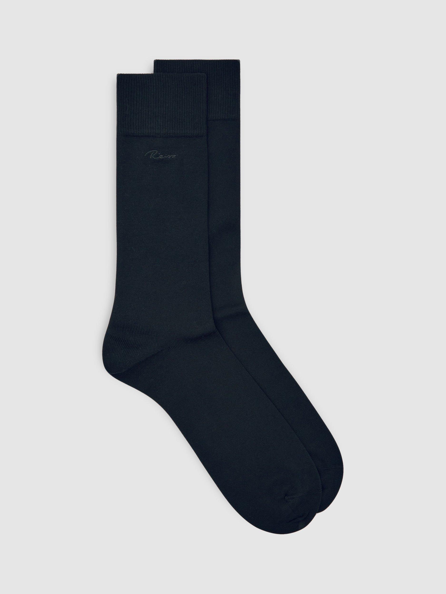 Product image 1 of 2, which shows Reiss Milo Socks, Black, S-M