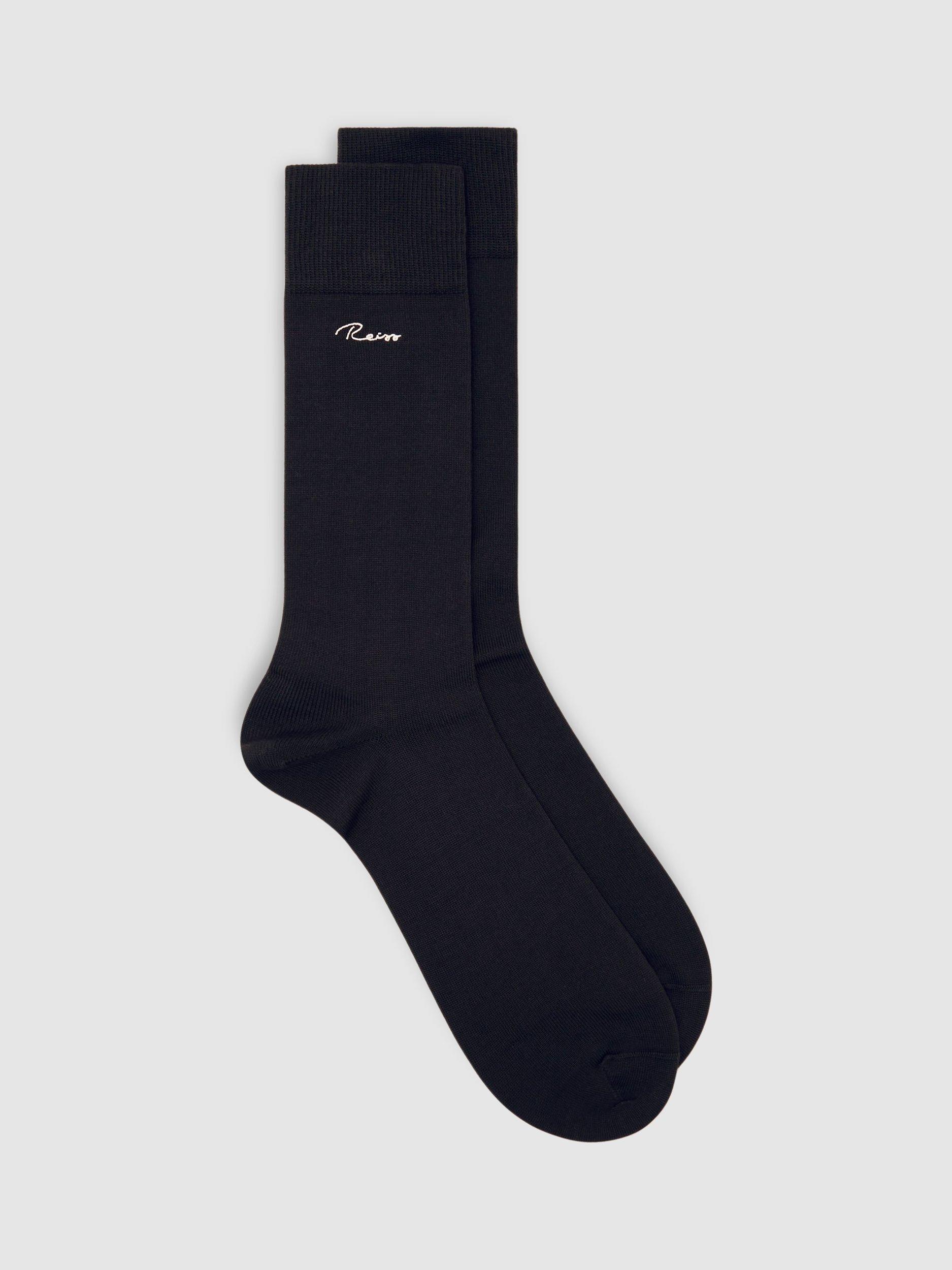 Product image 1 of 3, which shows Reiss Milo Socks, Chocolate Brown, S-M