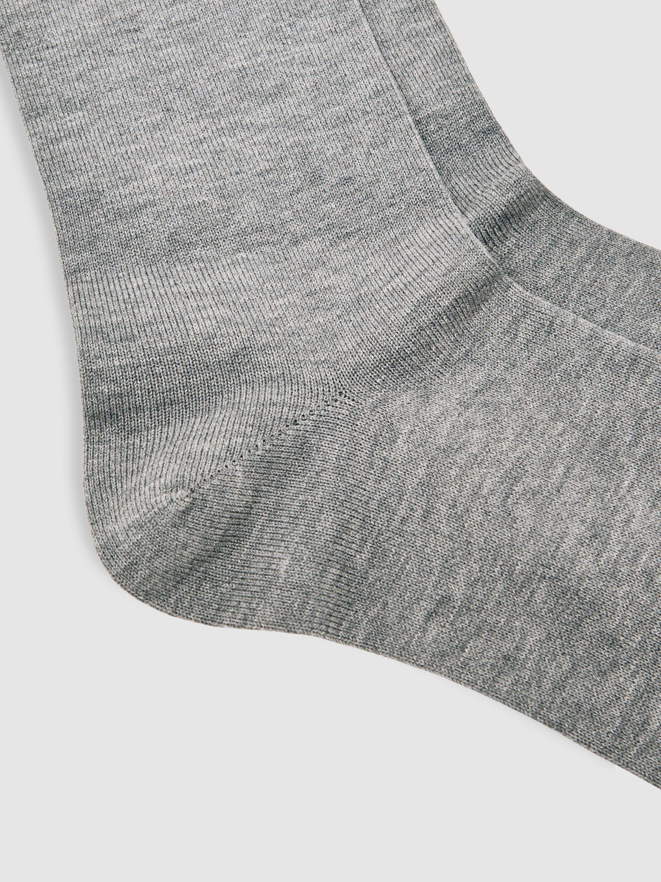 Product image 2 of 3, which shows Reiss Milo Socks, Soft Grey, S-M