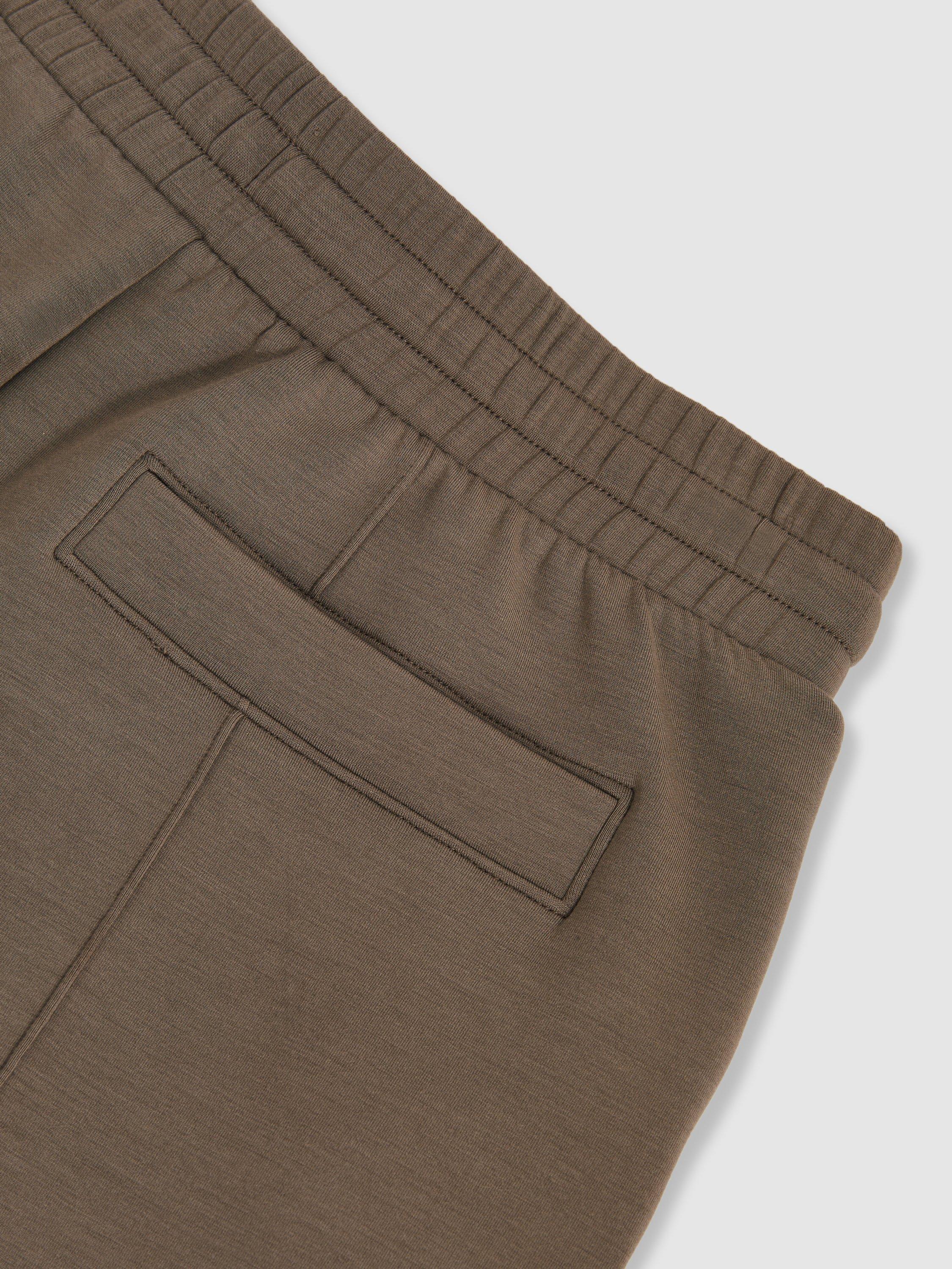 Product image 2 of 5, which shows Reiss Petite Jemma Wide Leg Joggers, Khaki Green, L