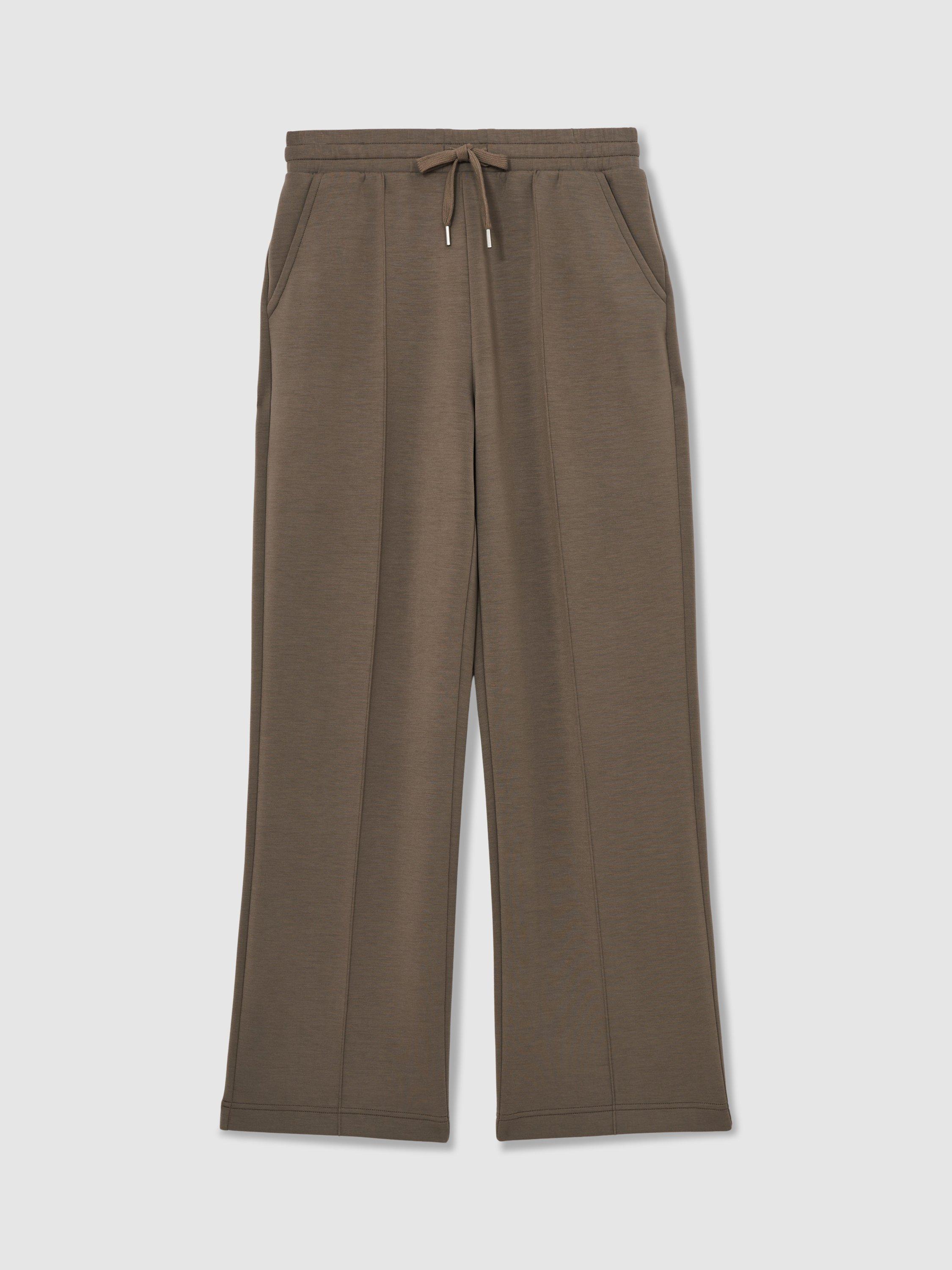 Product image 3 of 5, which shows Reiss Petite Jemma Wide Leg Joggers, Khaki Green, L