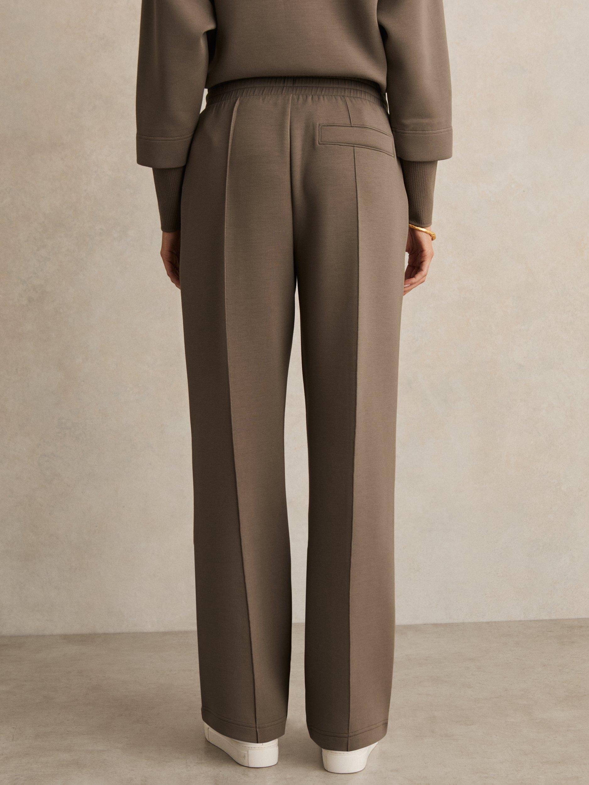 Product image 5 of 5, which shows Reiss Petite Jemma Wide Leg Joggers, Khaki Green, L