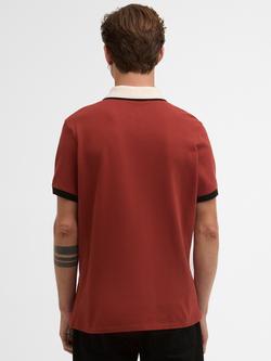 Barbour International Howall Cotton Regular Fit Short Sleeve Polo Shirt, Burnt Henna - view 2, Burnt Henna