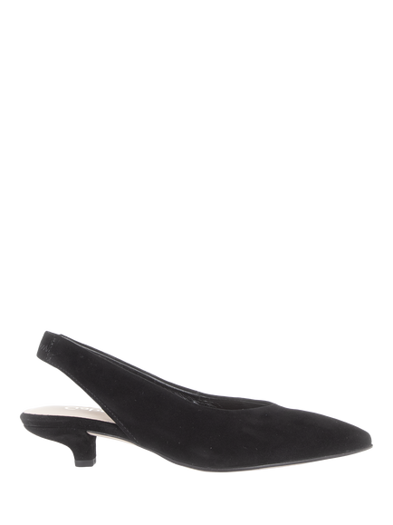 Gabor Arya Suede Kitten Heel Slingback Court Shoes, Black, Black