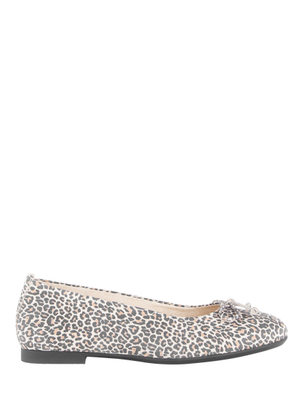 Gabor Carolyn Wide Fit Leopard Print Ballerina Pumps, Multi, Multi