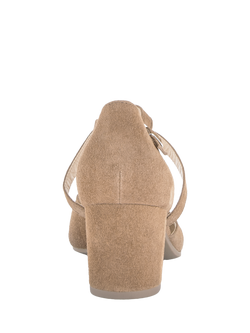Gabor Gisele Suede Cross Strap Court Shoes, Peanut - view 2, Peanut