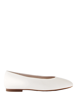 Gabor Jasie Leather Ballerina Pumps, Cream, Cream