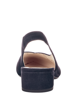 Gabor Mack Suede Slingback Court Shoes, Dark Blue - view 2, Dark Blue