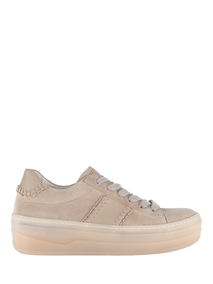 Gabor Sims Suede Whipstitch Wedge Heel Trainers, Sand, Sand