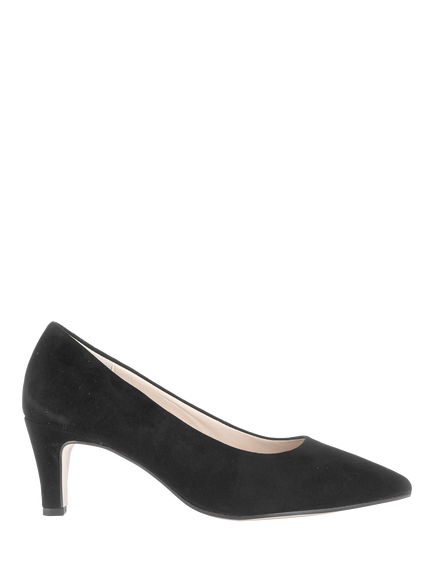 Gabor Daze Suede Pointed Toe Cone Heel Court Shoes, Black, Black