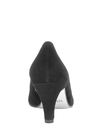 Gabor Daze Suede Pointed Toe Cone Heel Court Shoes, Black - view 2, Black