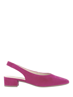 Gabor Mack Suede Slingback Court Shoes, Fuchsia, Fuchsia